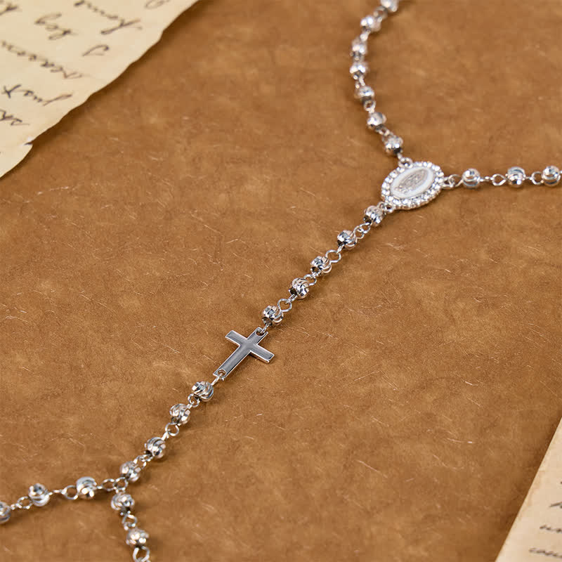 Sacred Our Lady Medallion Beaded Chain: Symbol of Calm Abiding Peace