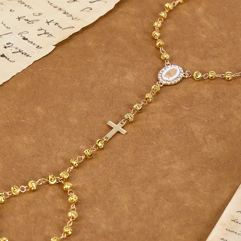 Sacred Our Lady Medallion Beaded Chain: Symbol of Calm Abiding Peace