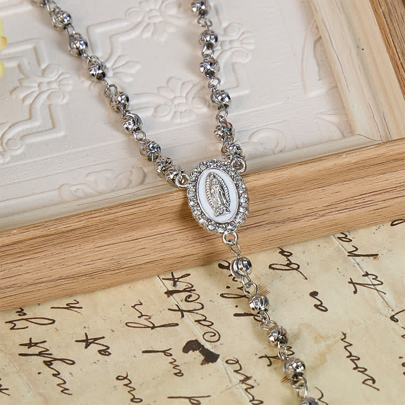 Sacred Our Lady Medallion Beaded Chain: Symbol of Calm Abiding Peace