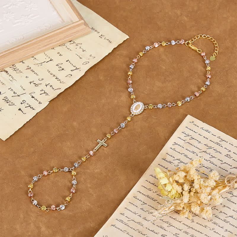 Sacred Our Lady Medallion Beaded Chain: Symbol of Calm Abiding Peace