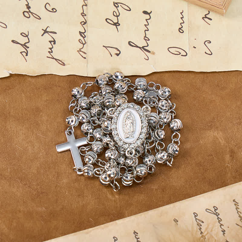 Sacred Our Lady Medallion Beaded Chain: Symbol of Calm Abiding Peace