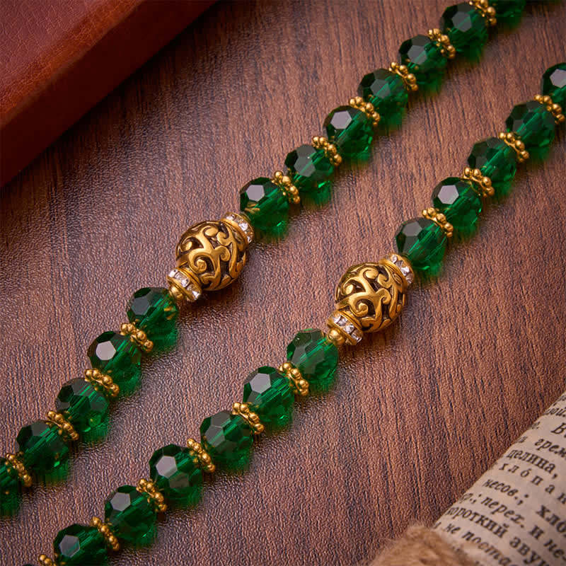 Emerald Green Faceted Bead St.Jude Rosary: Emblem of Gentle Heavenly Grace