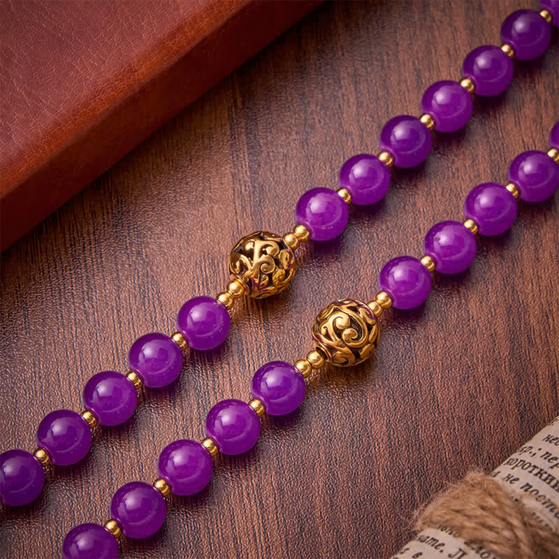 Deep Violet Round Bead Holy Grail Rosary: Token of Abiding Heavenly Shelter