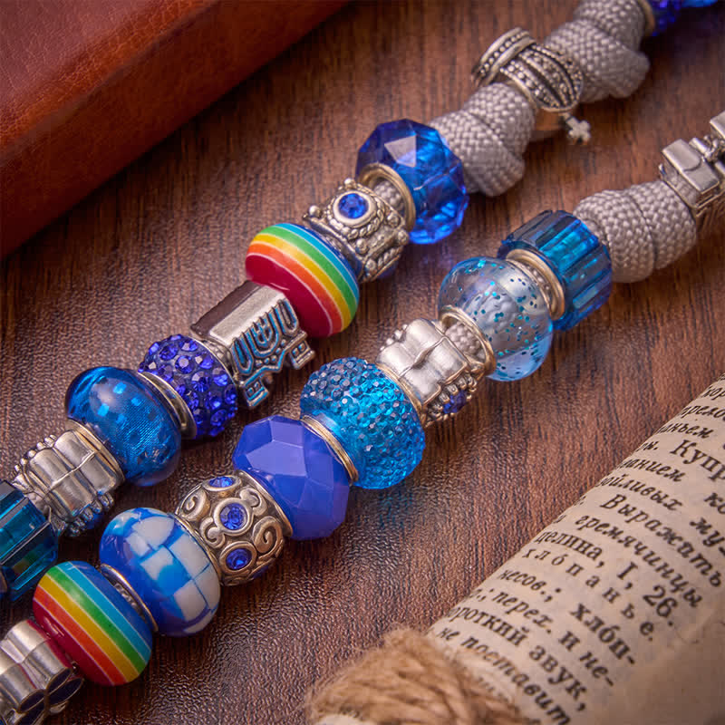 Bright Blue Mixed Bead Artisan Rosary: Emblem of Gentle Heavenly Grace