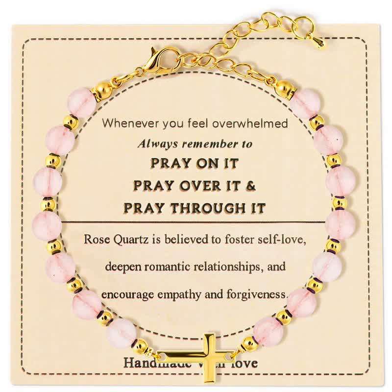 Adjustable Crystal Agate Cross Bracelet: Sign of Gentle Celestial Shelter