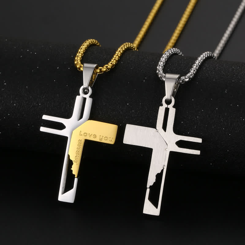Sleek Stainless Steel Cross Necklace: Vessel of Sacred Gentle Grace