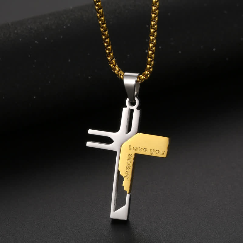 Sleek Stainless Steel Cross Necklace: Vessel of Sacred Gentle Grace