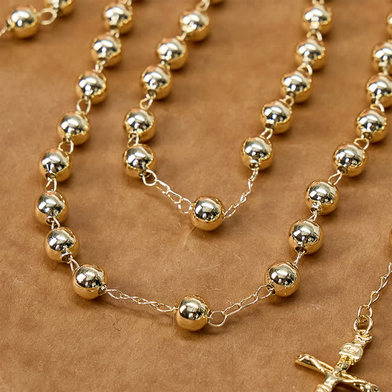Classic Metal Rosary with Our Lady & Crucifix: Divine Guidance Sign