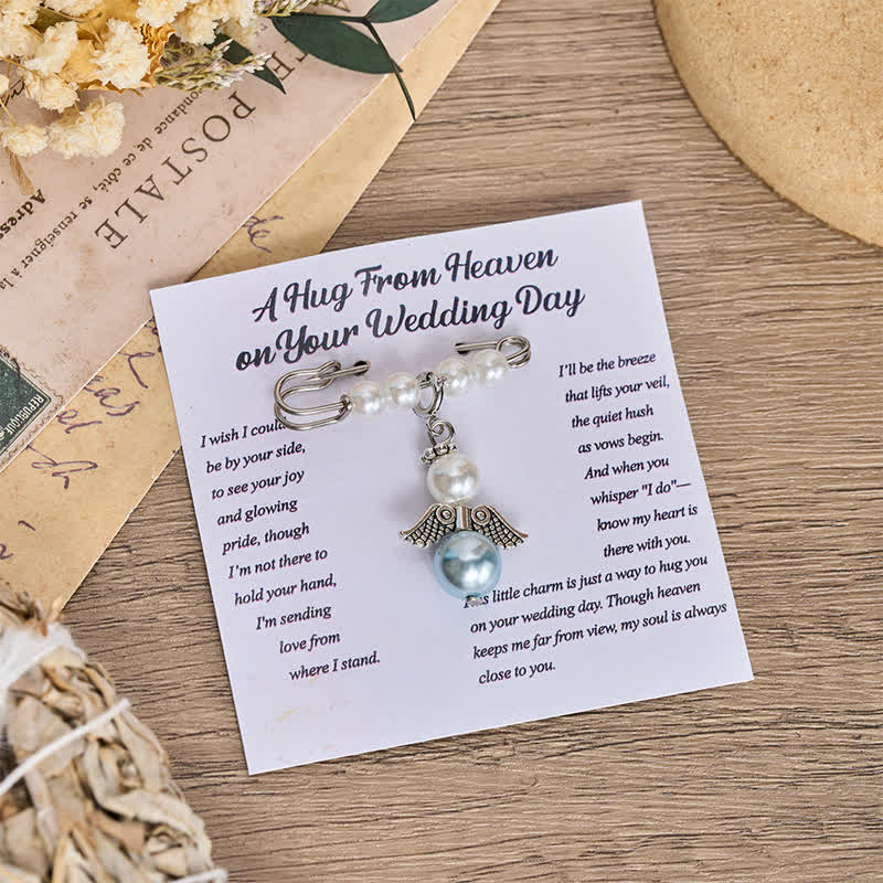 Pearl Keepsake Brooch Charm with Heavenly Symbols: Symbol of Gentle Guardianship