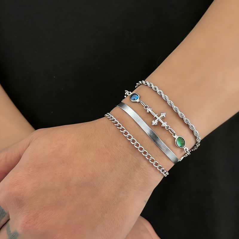 Elegant Multi-Style Cross Alloy Wrist Stack: Vessel of Quiet Devotion