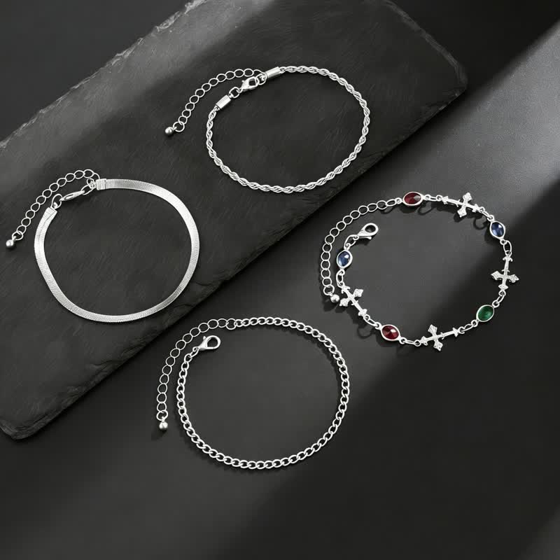Elegant Multi-Style Cross Alloy Wrist Stack: Vessel of Quiet Devotion