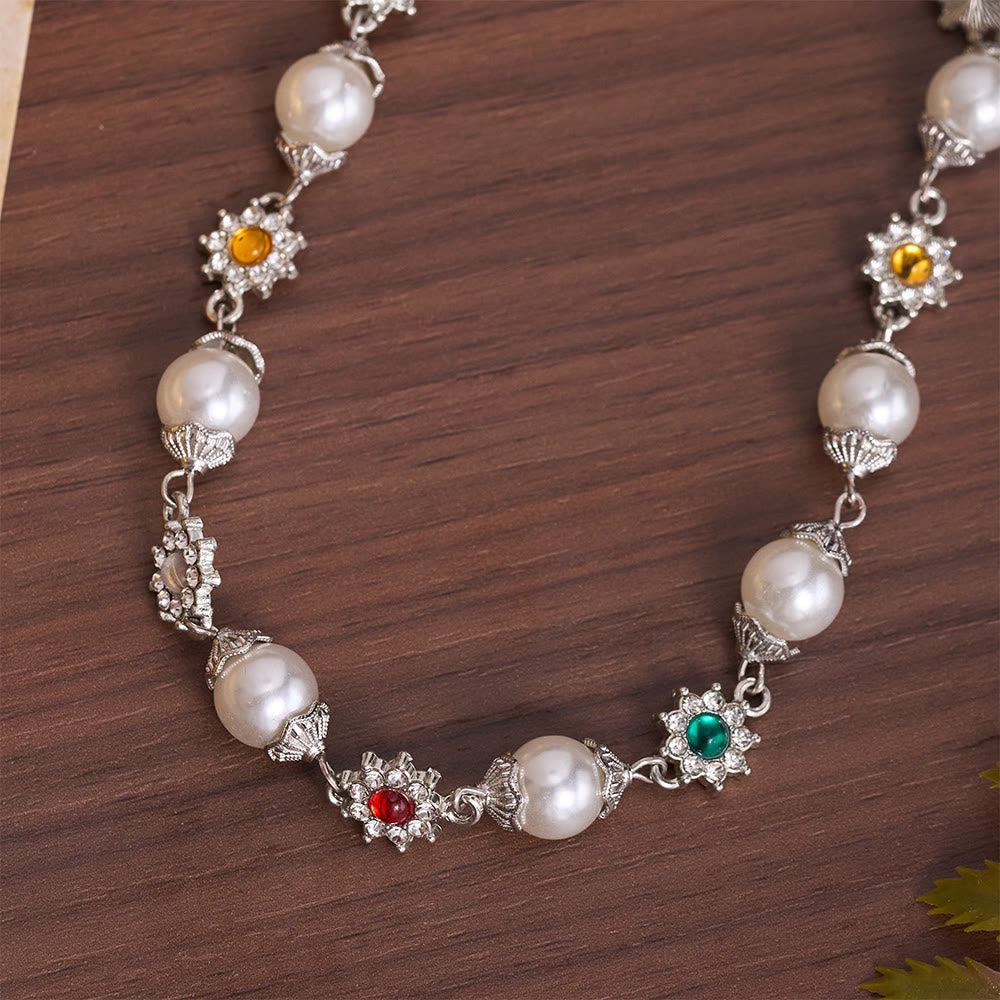 Tiered Faux Pearl Cross Chain: Token of Gentle Divine Protection