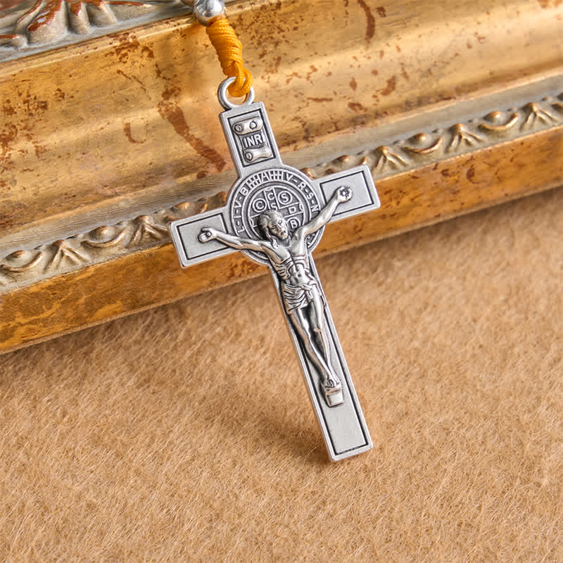 Heavenly Guard Beaded Rosary With Crucifix: Badge of Steady Guidance
