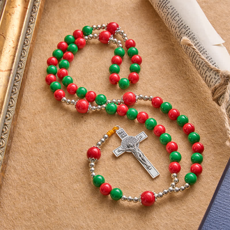 Heavenly Guard Beaded Rosary With Crucifix: Badge of Steady Guidance
