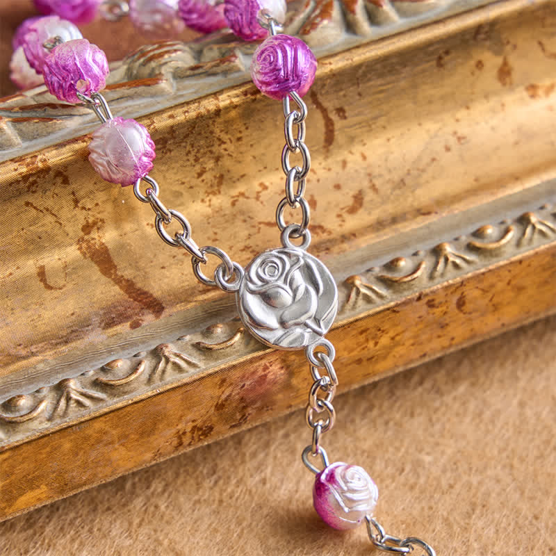 Heavenly Rose Bead Rosary With Crucifix: Badge of Steady Guidance