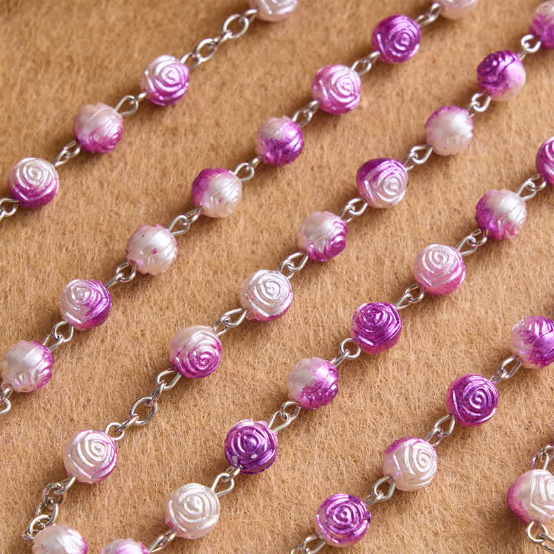 Heavenly Rose Bead Rosary With Crucifix: Badge of Steady Guidance