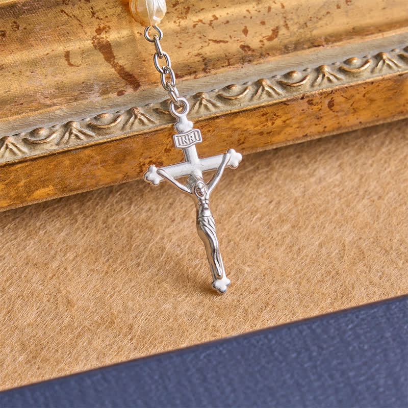 Heavenly Rose Bead Rosary With Crucifix: Badge of Steady Guidance