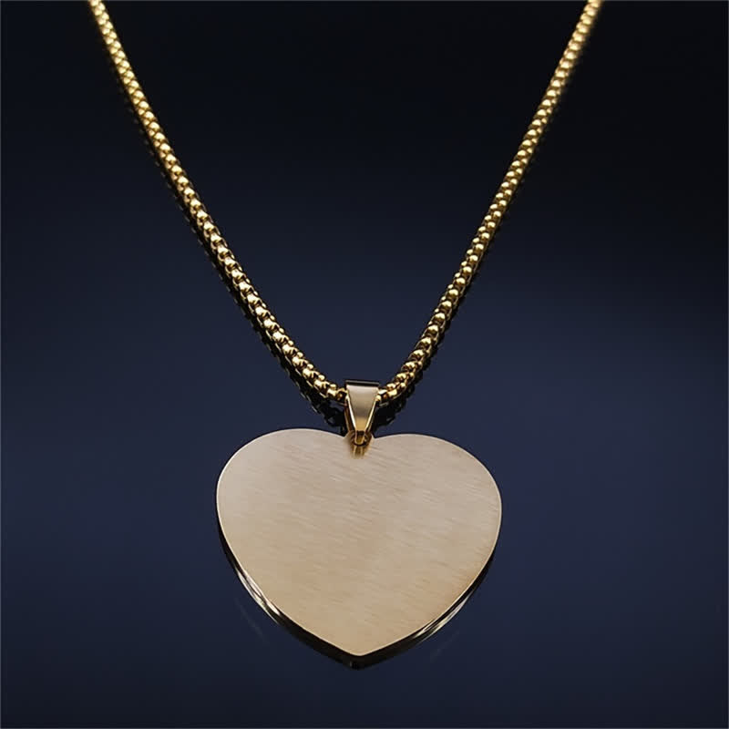 Solid Stainless Steel Heart Prayer Necklace: Token of Unwavering Heavenly Care