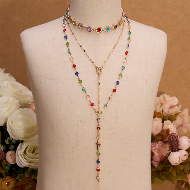 Layered Cross Necklace Set: Multistrand Faith & Fashion-Forward Expression