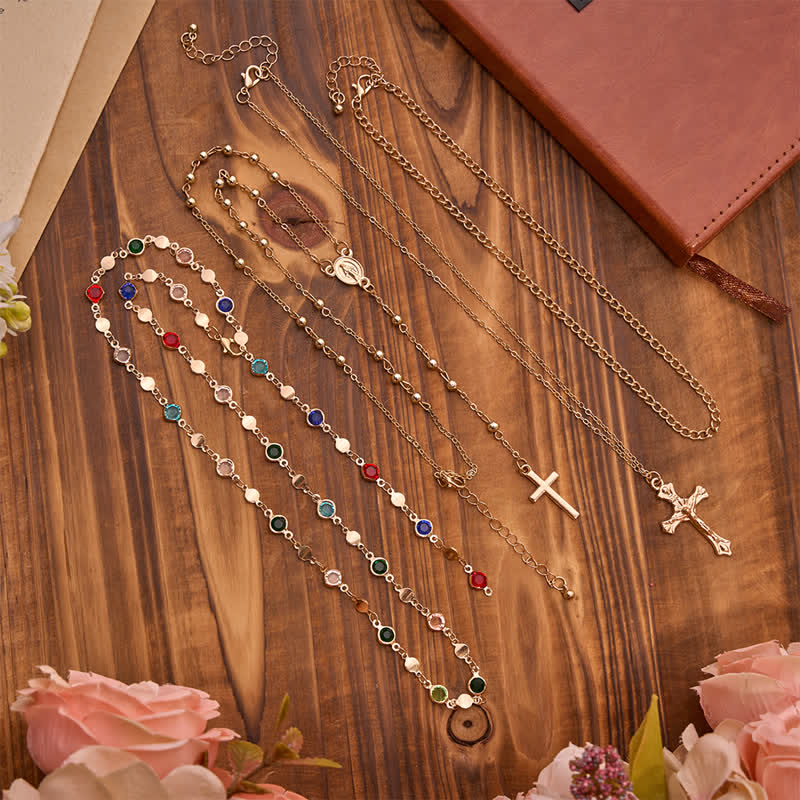 Layered Cross Necklace Set: Multistrand Faith & Fashion-Forward Expression