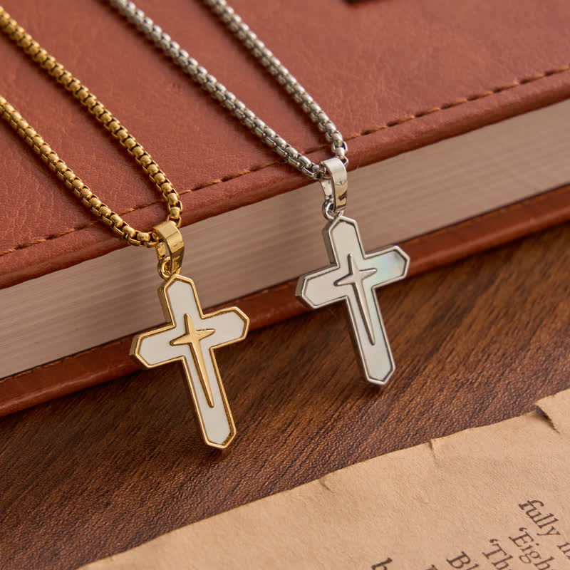 Refined Polished Copper Cross with Shell Inlay: Mark of Steady Heavenly Shelter