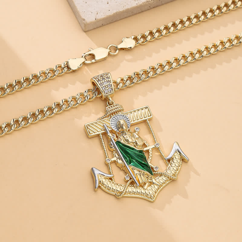 Iconic Necklace Featuring St. Jude & St. Christopher: Emblem Of Uplifting Divine Hope