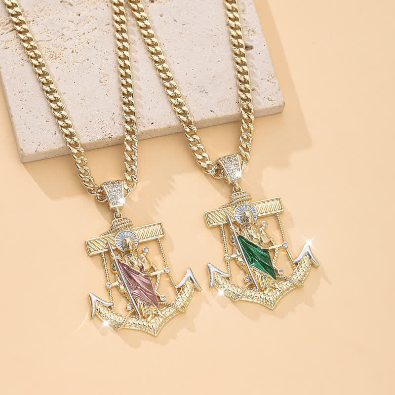 Iconic Necklace Featuring St. Jude & St. Christopher: Emblem Of Uplifting Divine Hope