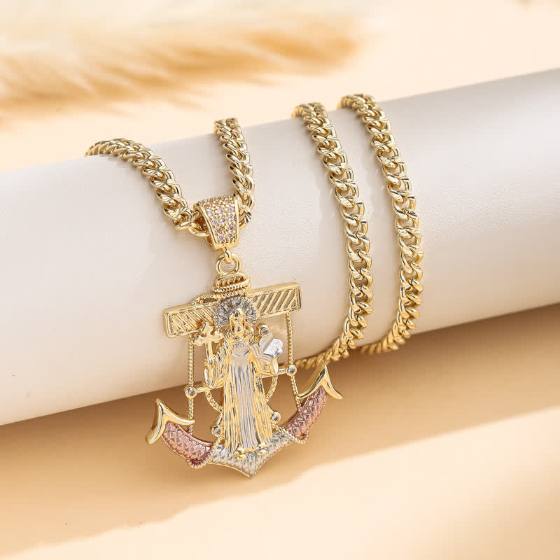 Iconic Necklace Featuring St. Jude & St. Christopher: Emblem Of Uplifting Divine Hope