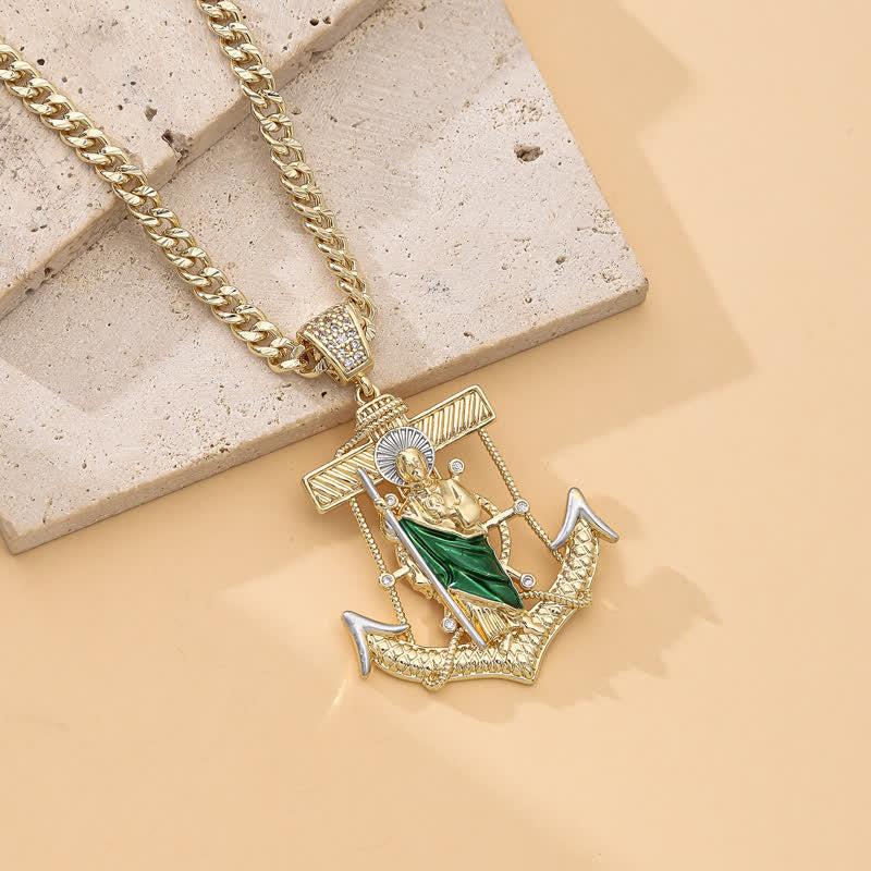 Iconic Necklace Featuring St. Jude & St. Christopher: Emblem Of Uplifting Divine Hope