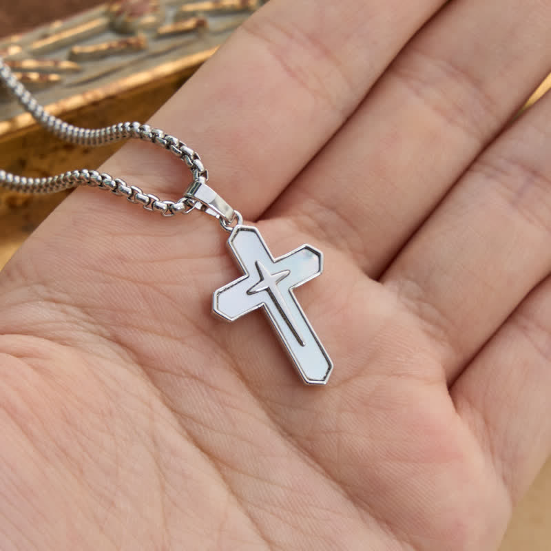 Refined Polished Copper Cross with Shell Inlay: Mark of Steady Heavenly Shelter