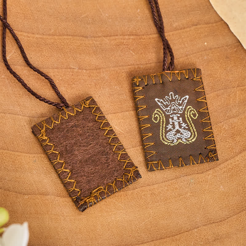 Dual‑Panel Soft Textile Scapular Set With Our Lady: Symbol of Serene Grace