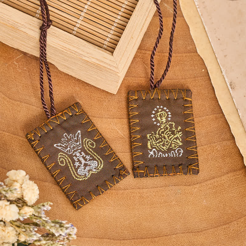 Dual‑Panel Soft Textile Scapular Set With Our Lady: Symbol of Serene Grace