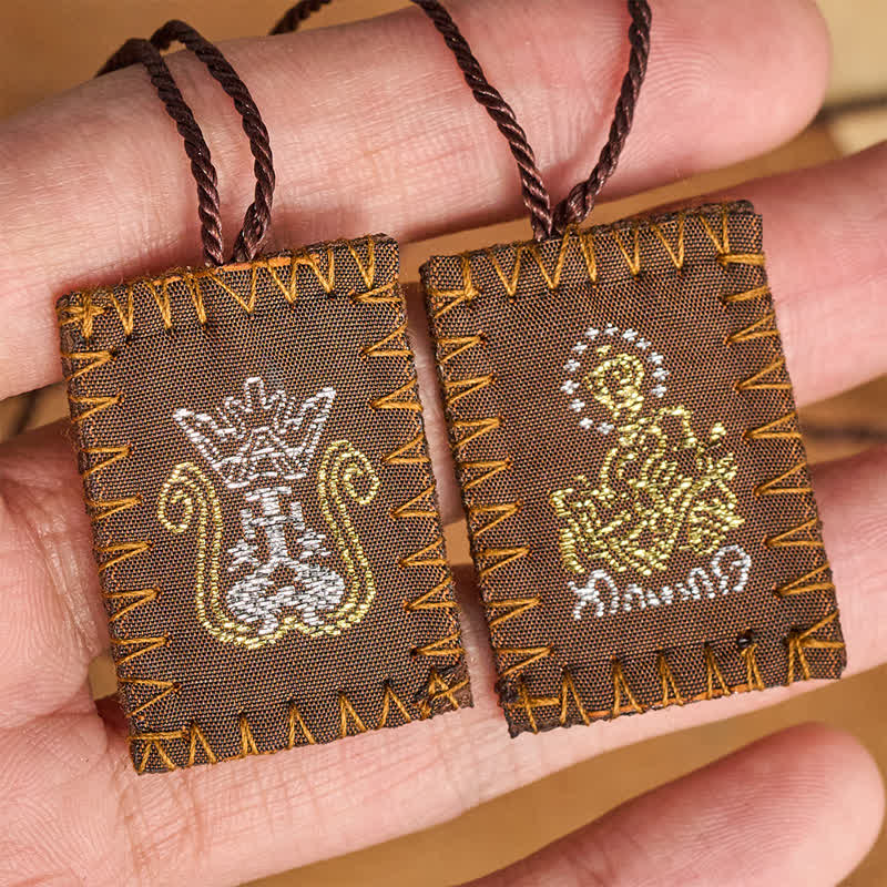 Dual‑Panel Soft Textile Scapular Set With Our Lady: Symbol of Serene Grace
