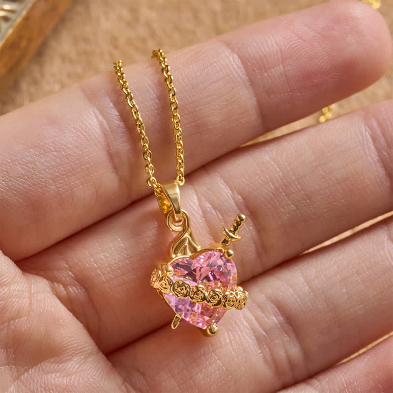 Thorn & Cross Sacred Heart Gold-Tone Necklace: Symbol of Quiet Divine Tenderness