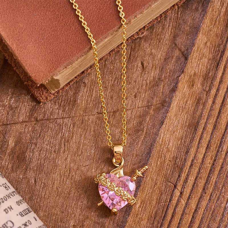 Thorn & Cross Sacred Heart Gold-Tone Necklace: Symbol of Quiet Divine Tenderness