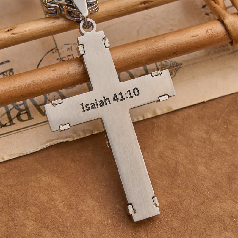 3D Sculpted Stainless Crucifix Necklace: Symbol of Timeless Divine Promise