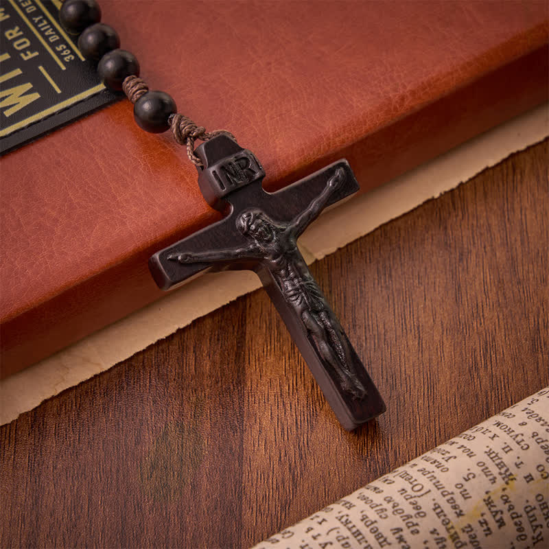 Natural Timber Prayer Rosary & Madonna and Child Motif: Token of Abiding Divine Warmth