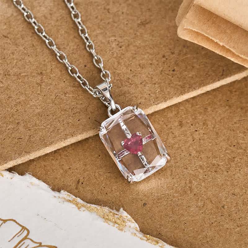 Sparkling Cased Sacred Heart Pendant: Beacon of Timeless Devotional Love