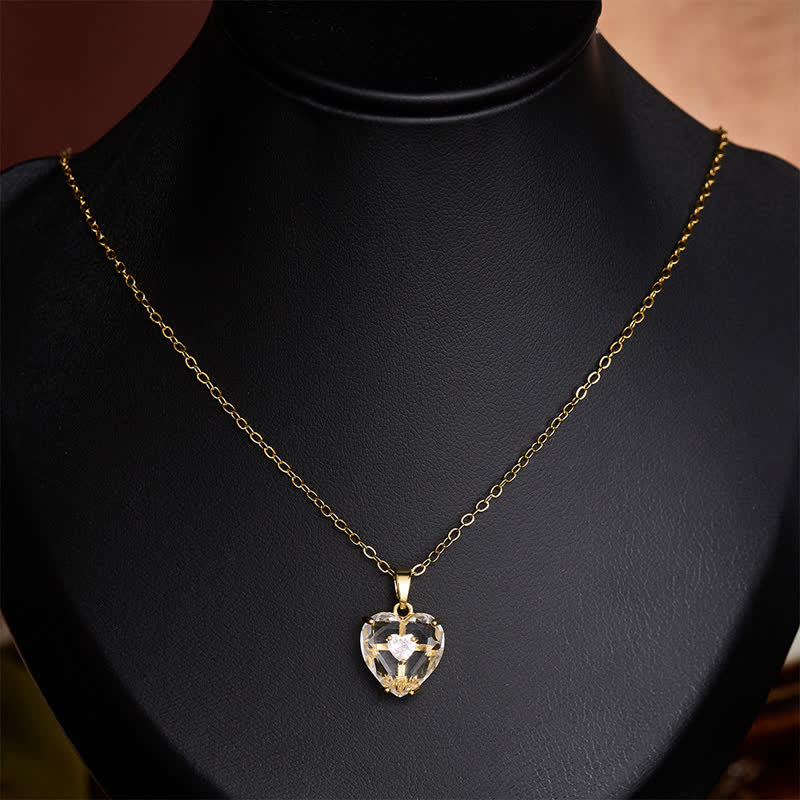 Sparkling Cased Sacred Heart Pendant: Beacon of Timeless Devotional Love