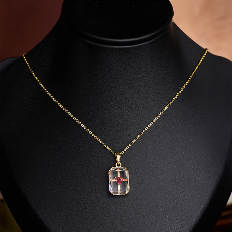 Sparkling Cased Sacred Heart Pendant: Beacon of Timeless Devotional Love