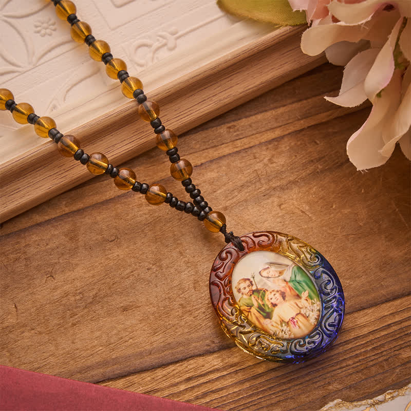 Holy Figure Collection Glass Beaded Necklace: Token of Sweet Divine Remembrance