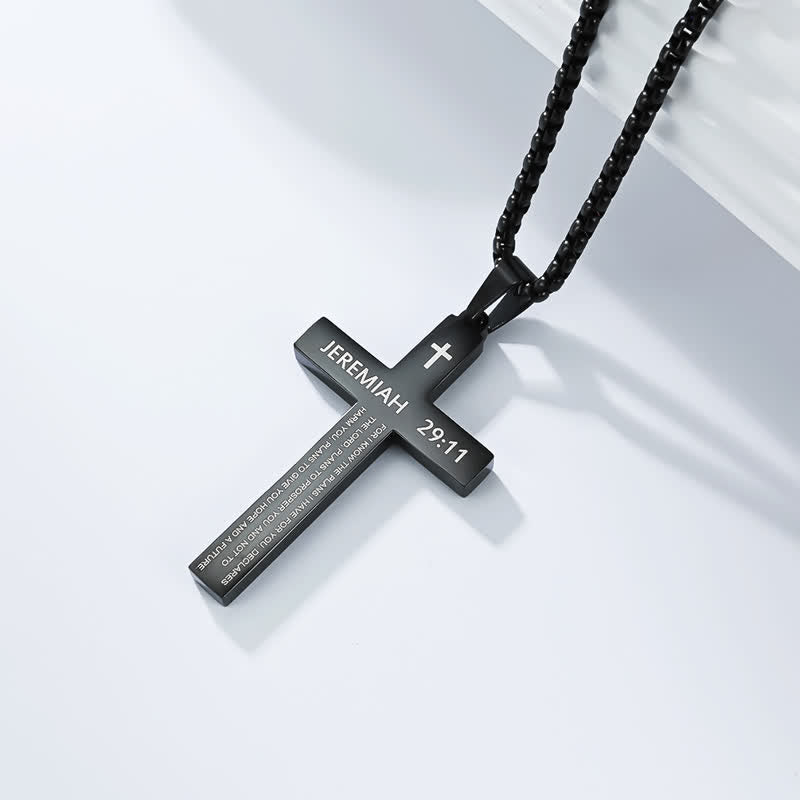 Heavy Duty Scripture Cross Necklace: Sign of Unfailing Divine Shelter