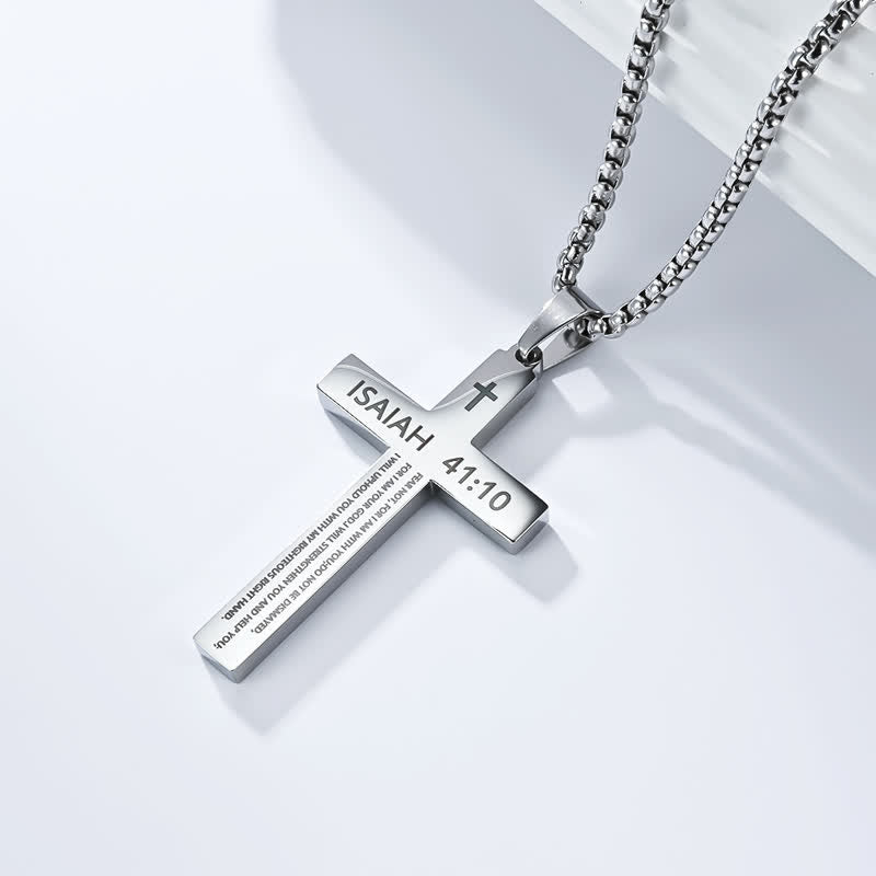Heavy Duty Scripture Cross Necklace: Sign of Unfailing Divine Shelter