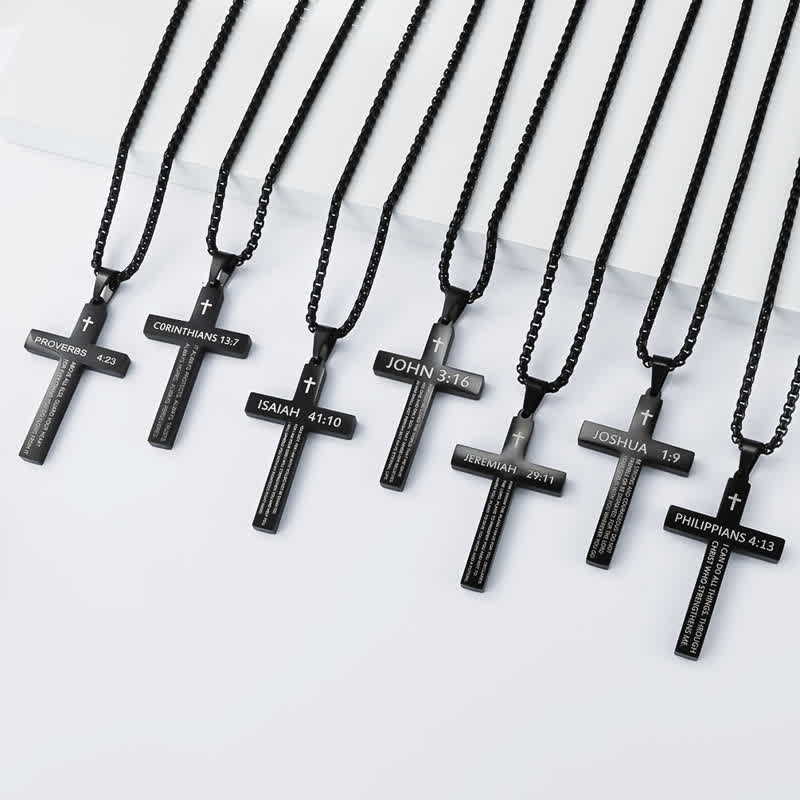 Heavy Duty Scripture Cross Necklace: Sign of Unfailing Divine Shelter