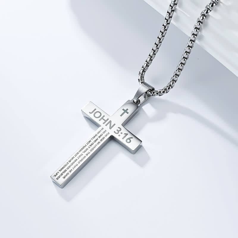 Heavy Duty Scripture Cross Necklace: Sign of Unfailing Divine Shelter