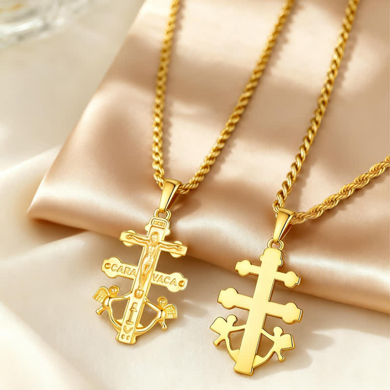 Intricate Caravaca Crucifix Rope Chain Necklace: Sign of Abiding Sacred Grace