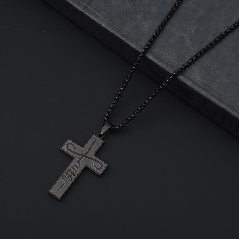 Polished Plain Faith Cross Chain Necklace: Token of Gentle Abiding Grace
