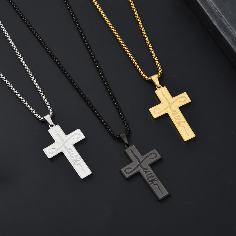 Polished Plain Faith Cross Chain Necklace: Token of Gentle Abiding Grace