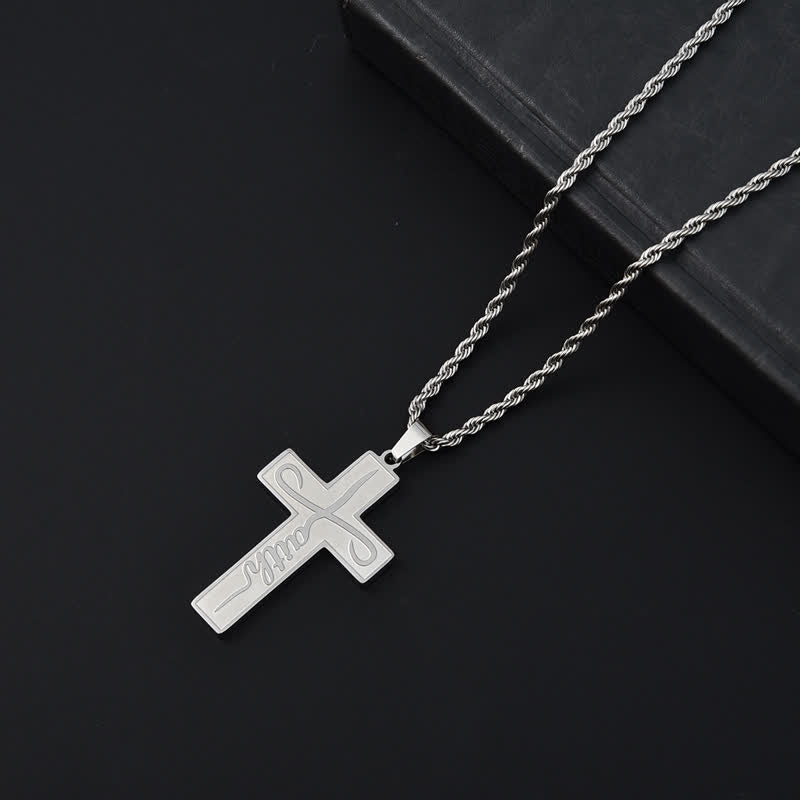Polished Plain Faith Cross Chain Necklace: Token of Gentle Abiding Grace
