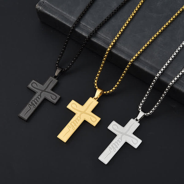 Polished Plain Faith Cross Chain Necklace: Token of Gentle Abiding Grace
